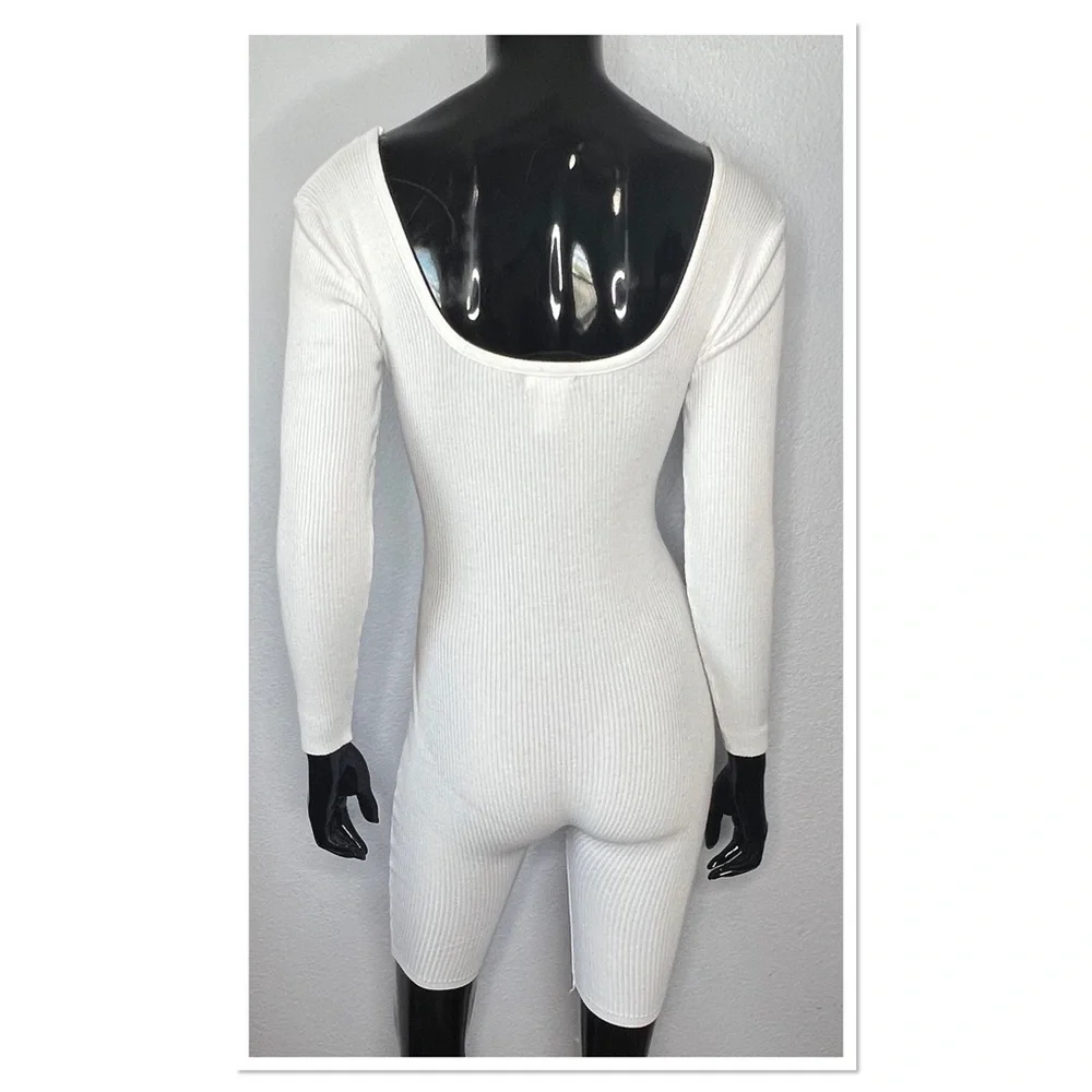 Immodel Women’s One Piece Shortie Sz S Cotton Blend White